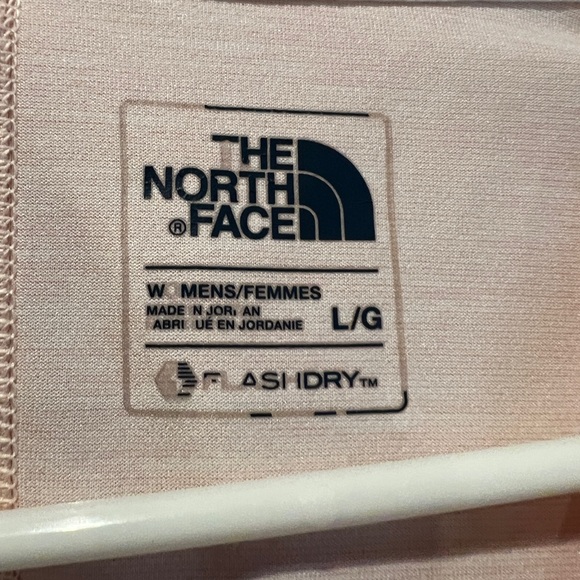 The North Face Women's Light Pink V-Neck Tee Flash Dry Short Sleeve Tshirt - Picture 3 of 6